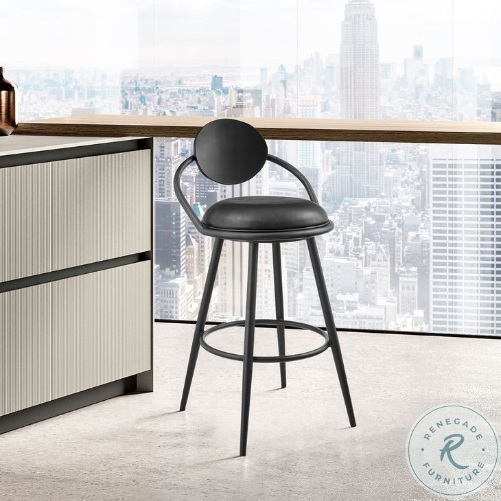 Carnation Vintage Black Swivel Counter Height Stool