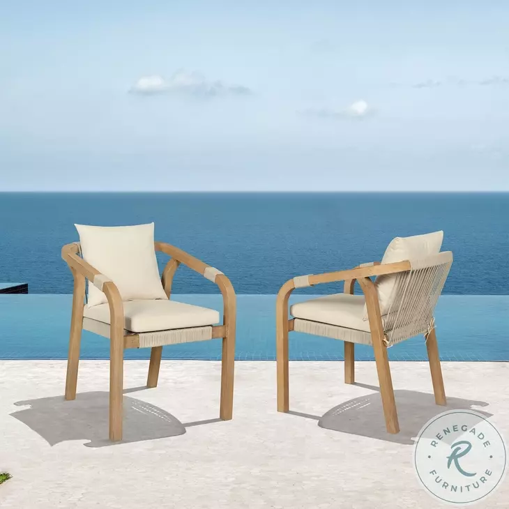 Cypress Ivory Outdoor Patio Dining Chair Set Of 2