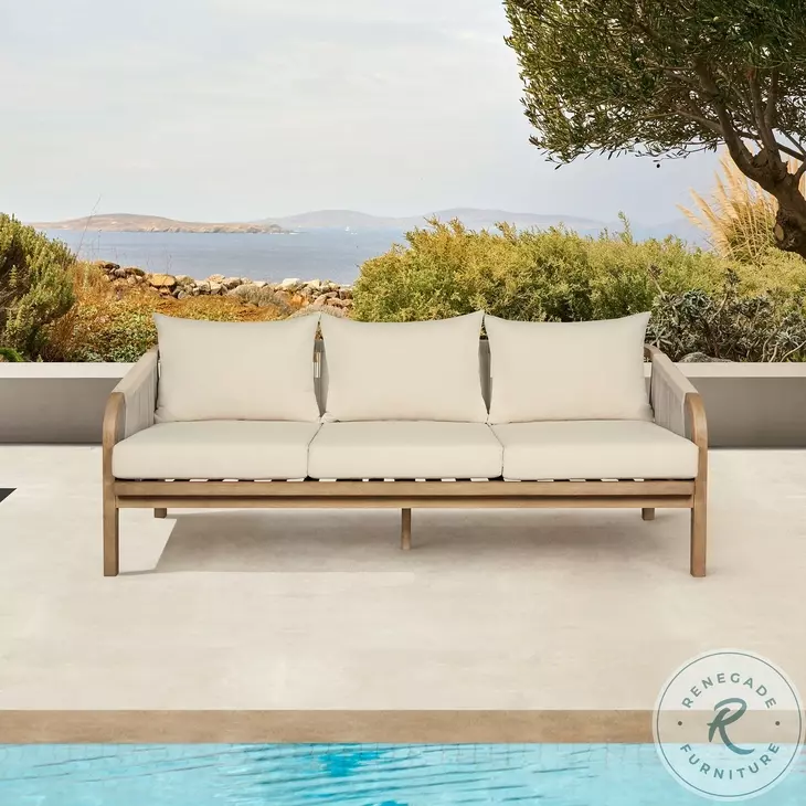 Cypress Ivory Outdoor 75" Patio Sofa