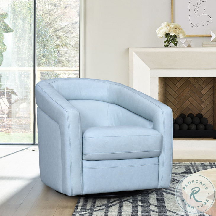 Desi Sky Blue Swivel Accent Chair From Armen Living Coleman Furniture