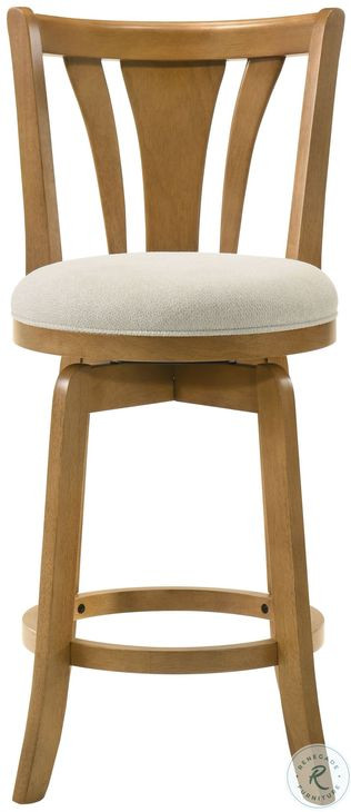 Elle Ivory Fabric Swivel Bar Stool
