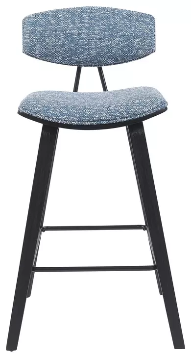 Fox Black and Speckled Blue Upholstered Counter Height Stool