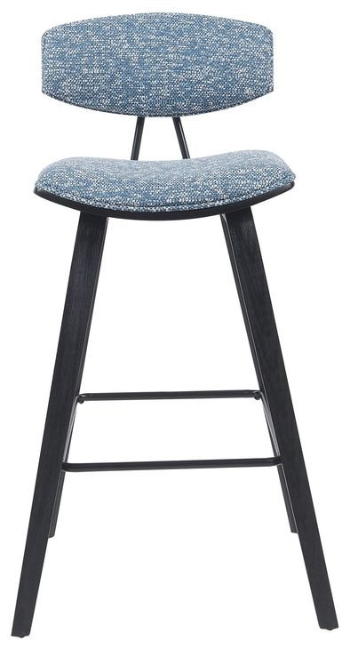 Fox Black and Speckled Blue Upholstered Bar Stool