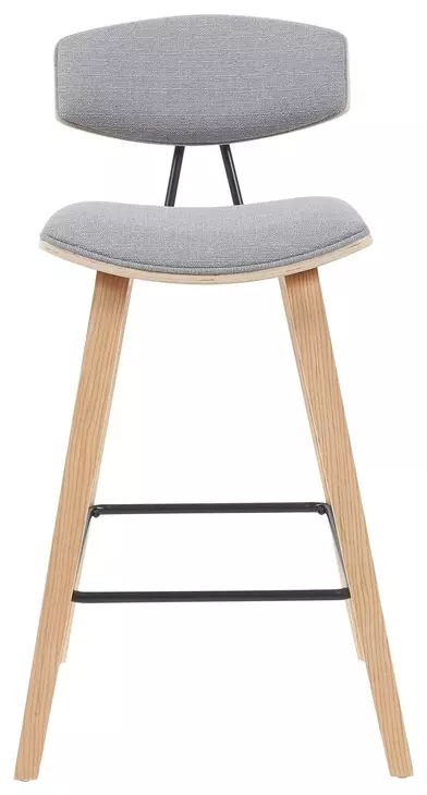 Fox Oak and Gray Upholstered Bar Stool