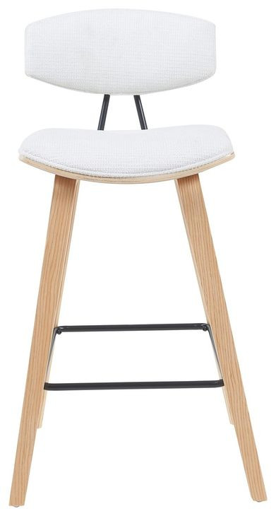 Fox Oak and White Upholstered Counter Height Stool