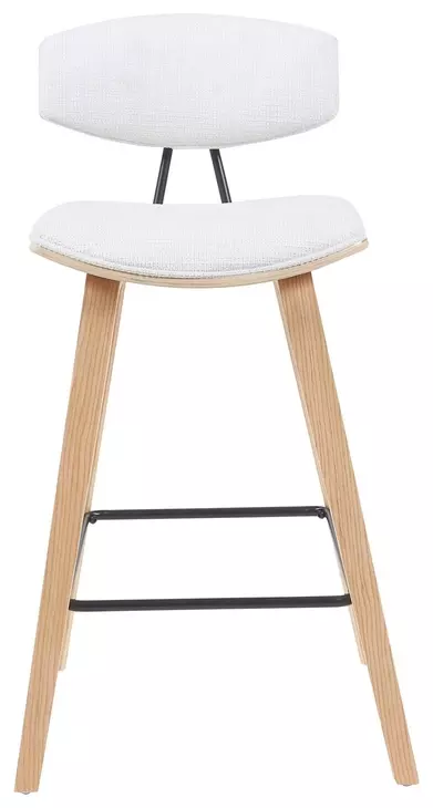 Fox Oak and White Upholstered Bar Stool