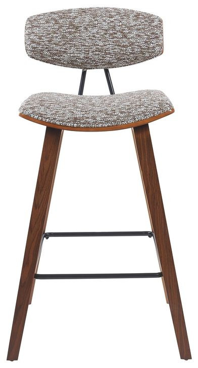 Fox Walnut and Speckled Brown Upholstered Counter Height Stool