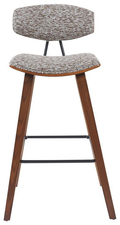 Fox Walnut and Speckled Brown Upholstered Bar Stool