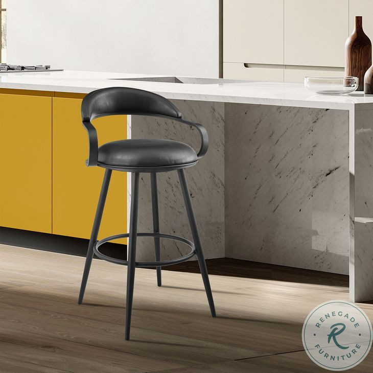 Gardenia Black Swivel Counter Height Stool