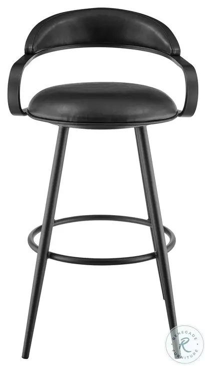 Gardenia Vintage Black Swivel Bar Stool