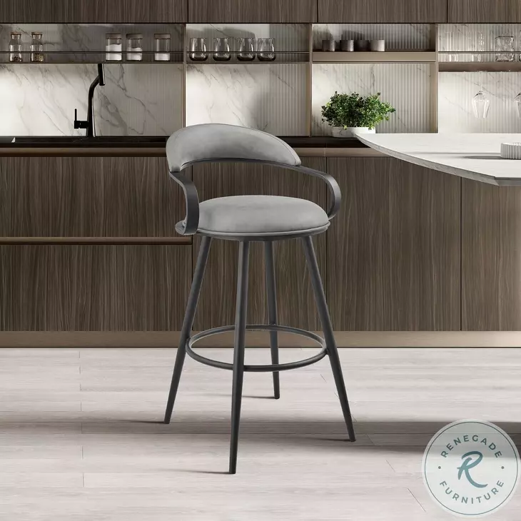 Gardenia Vintage Gray Swivel Bar Stool