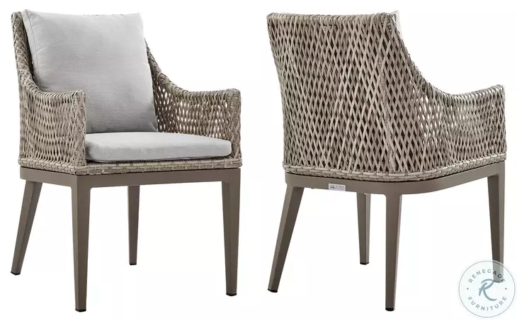 Grenada Beige Outdoor Dining Chair Set of 2