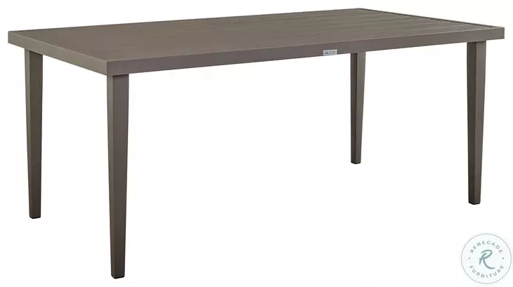 Grenada Gray Aluminum Outdoor Rectangle Dining Table