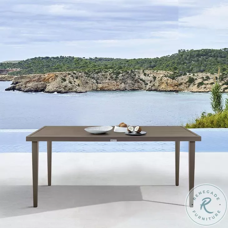 Grenada Gray Aluminum Outdoor Rectangle Dining Table