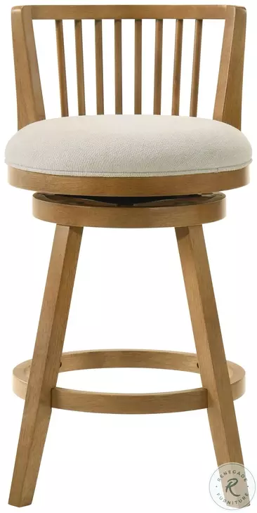 Harper Ivory Fabric Swivel Bar Stool