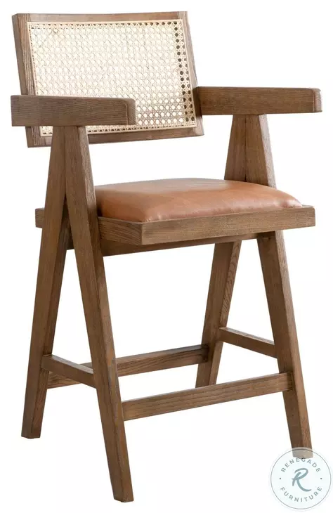 Harley Brown Upholstered Counter Height Stool