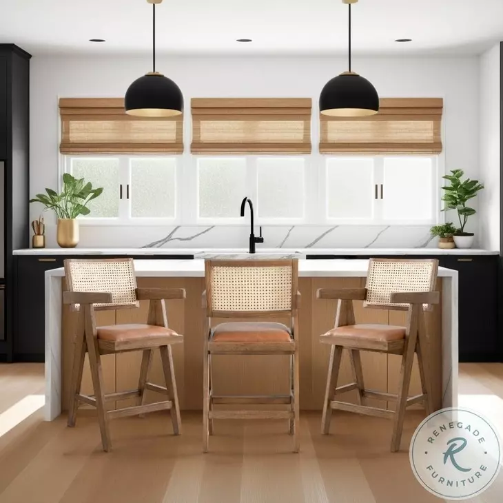 Harley Brown Upholstered Counter Height Stool