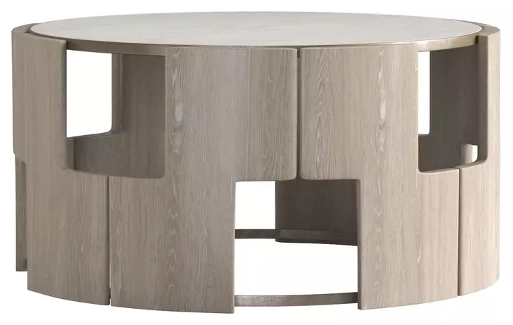 Artifacts Weathered White and Gray Round Marble Top Rhodes Occassional Table Set