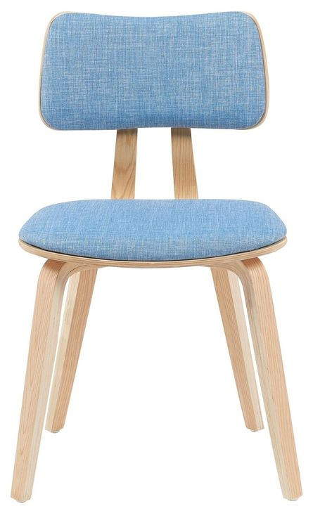 Jaguar Oak and Light Blue Upholstered Dining Chair