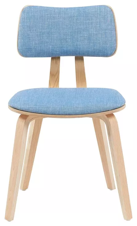 Jaguar Oak and Light Blue Upholstered Dining Chair