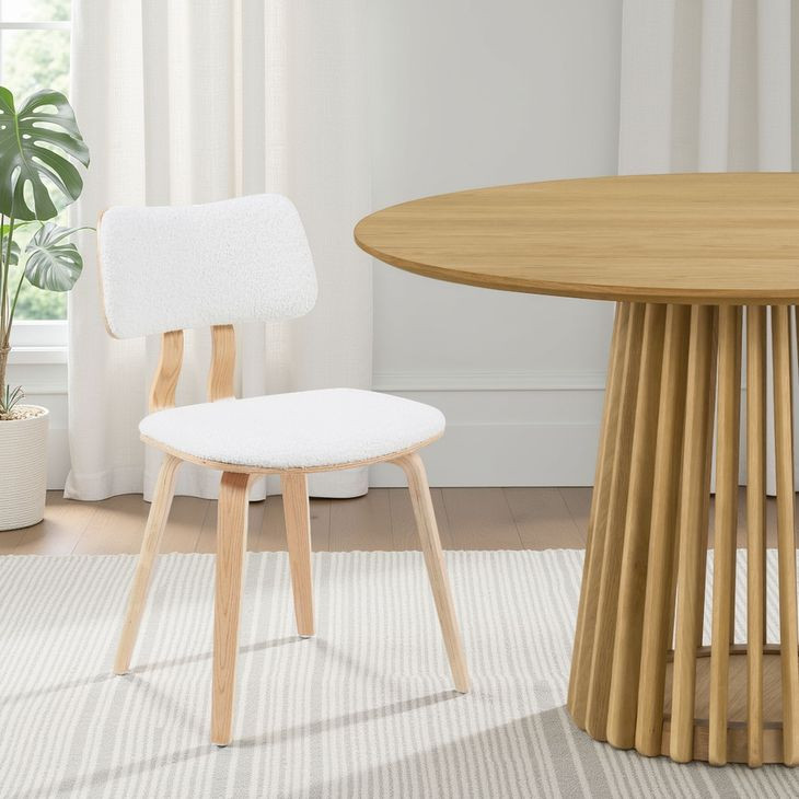 Jaguar Oak and White Upholstered Dining Chair
