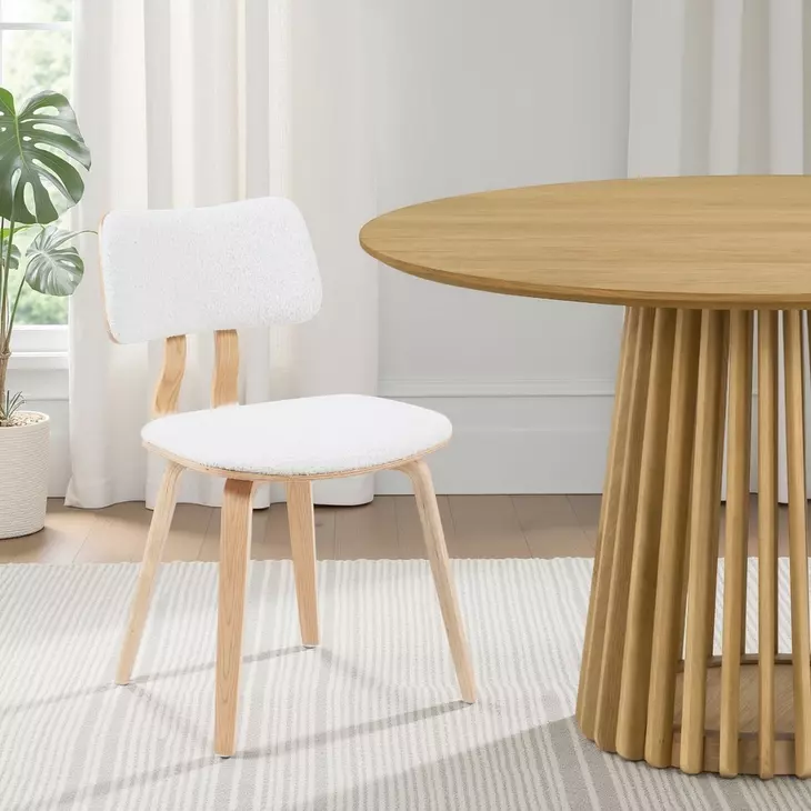 Jaguar Oak and White Upholstered Dining Chair