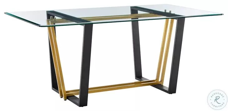 Kai Black And Gold Rectangular Dining Table
