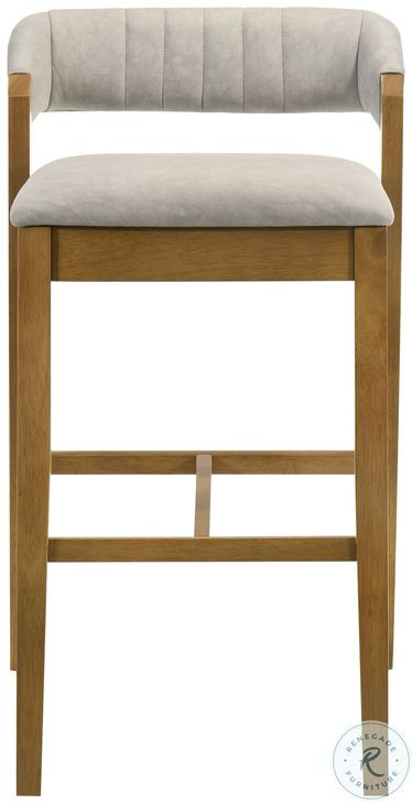 Landyn Beige Bar Stool with Amber Glow Frame
