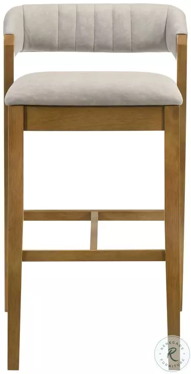 Landyn Slip Gray Bar Stool with Amber Glow Frame