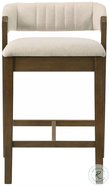 Landyn Ecru Counter Height Stool with Sepia Brown Frame