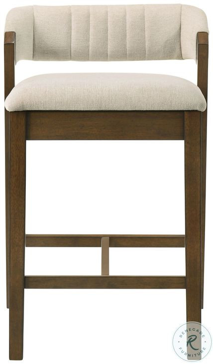 Landyn Ecru Bar Stool with Sepia Brown Frame