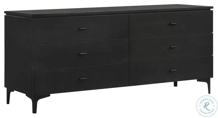 Legend Black Glaze 6 Drawer Dresser