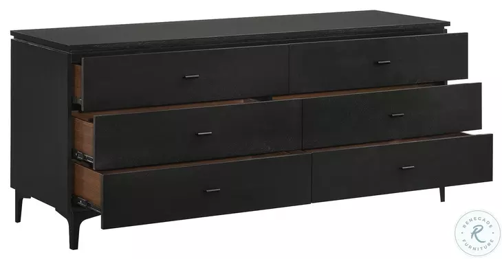 Legend Black Glaze 6 Drawer Dresser