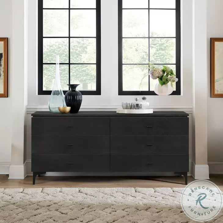 Legend Black Glaze 6 Drawer Dresser