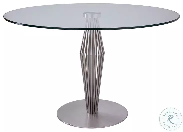 Lindsey Brushed Stainless Steel Dining Table