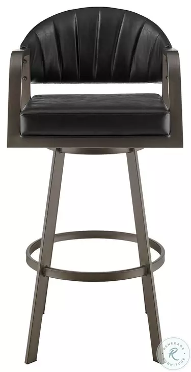Marcie Vintage Black Swivel Counter Height Stool