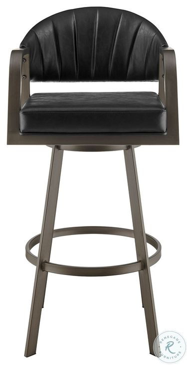 Marcie Vintage Black Swivel Bar Stool