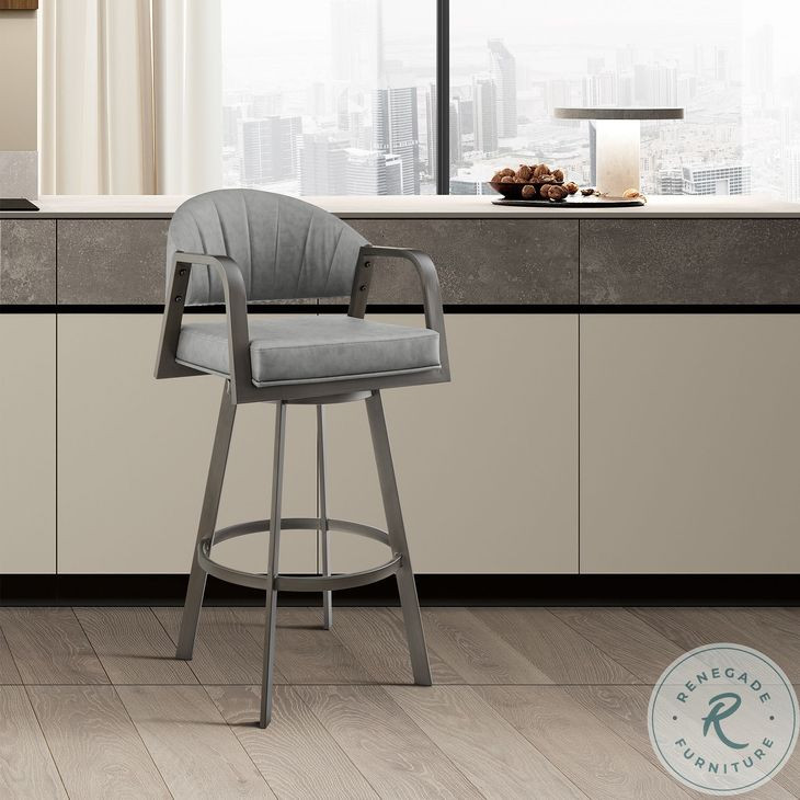 Marcie Vintage Gray Swivel Counter Height Stool