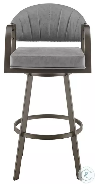 Marcie Vintage Gray Swivel Bar Stool
