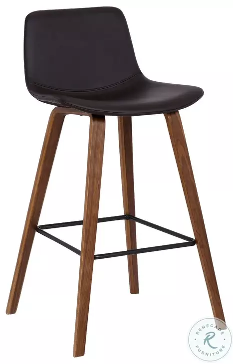 Maddie Brown Faux Leather Contemporary 26" Counter Height Stool
