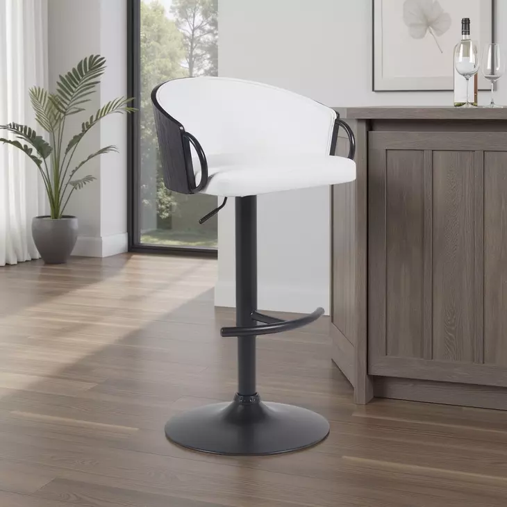 Montego Snow White Upholstered Swivel Bar Stool