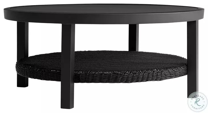 Cayman Black Aluminum Outdoor Round Coffee Table