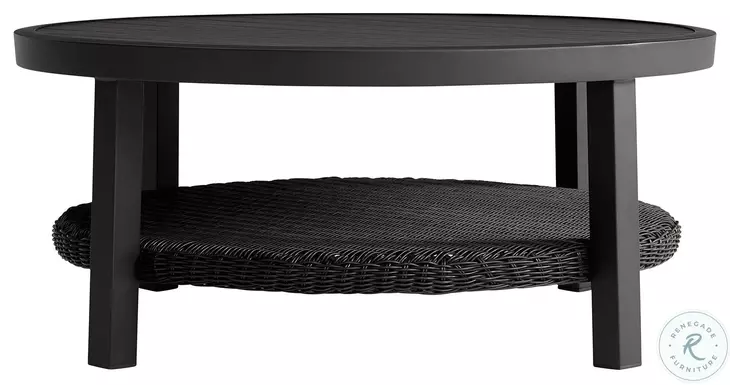 Cayman Black Aluminum Outdoor Round Coffee Table