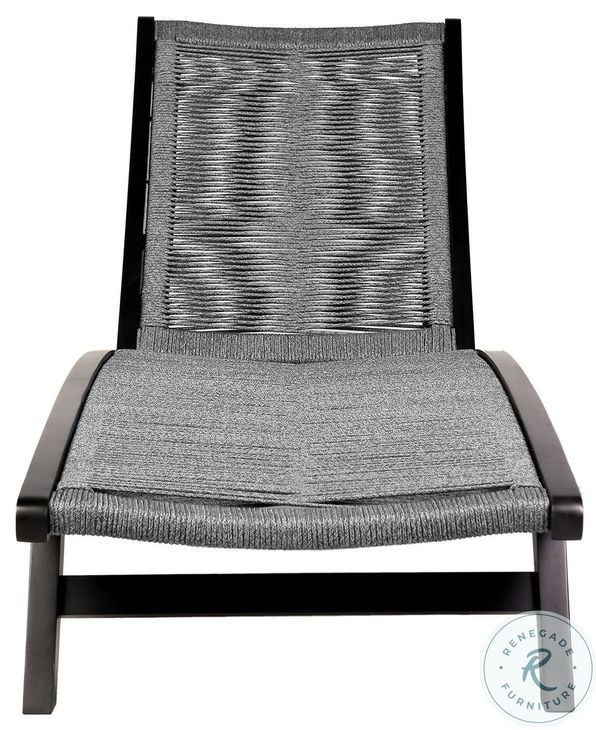 Odette Dark Eucalyptus and Gray Rope 72" Outdoor Chaise Lounge Chair
