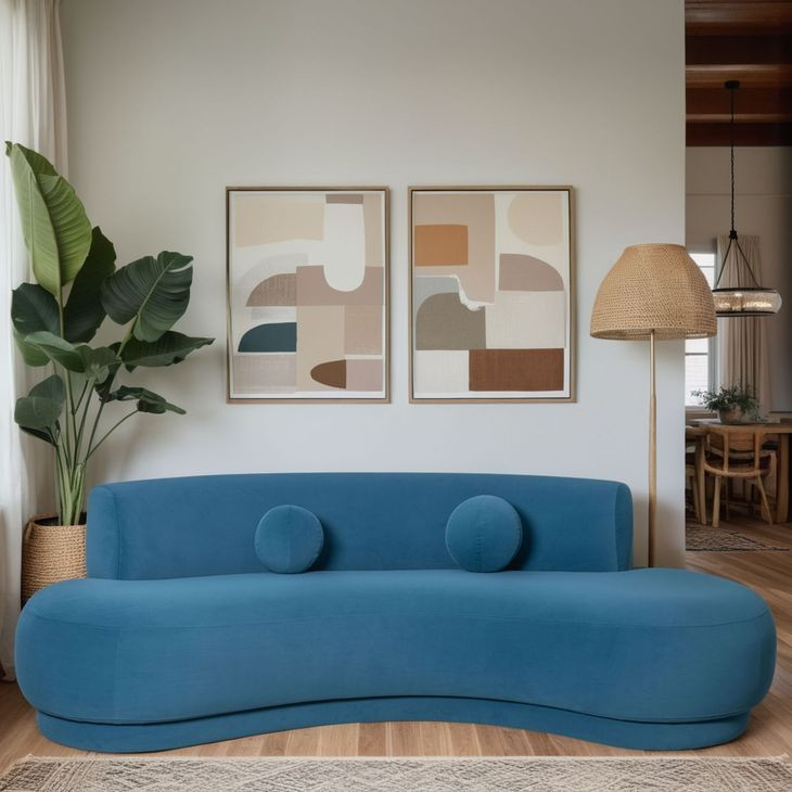 Oakland Blue 98" Sofa