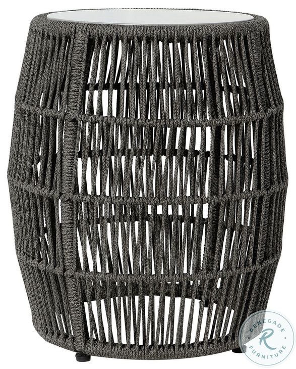 Opus Charcoal Indoor and Outdoor Garden Stool Round End Table