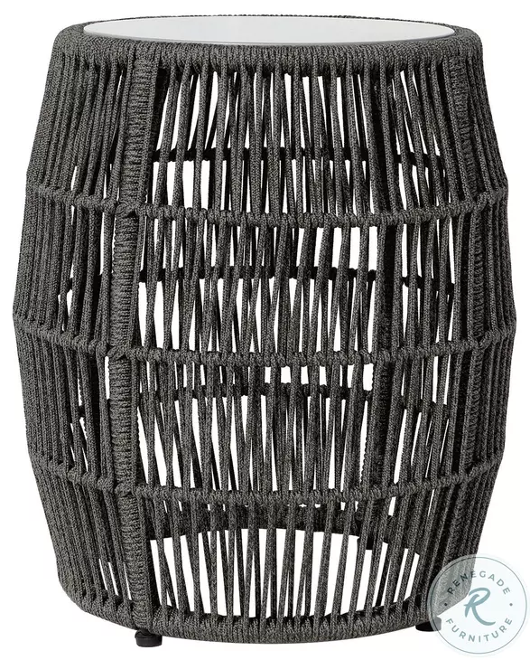 Opus Charcoal Indoor and Outdoor Garden Stool Round End Table