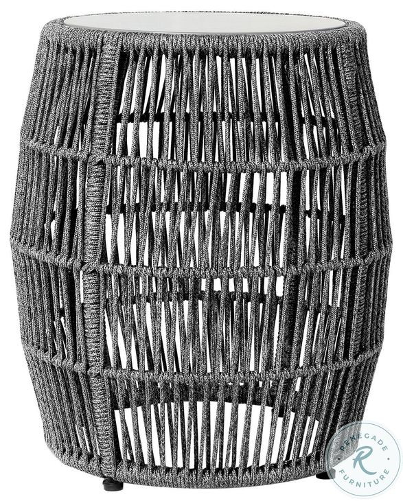 Opus Gray Indoor and Outdoor Garden Stool Round End Table