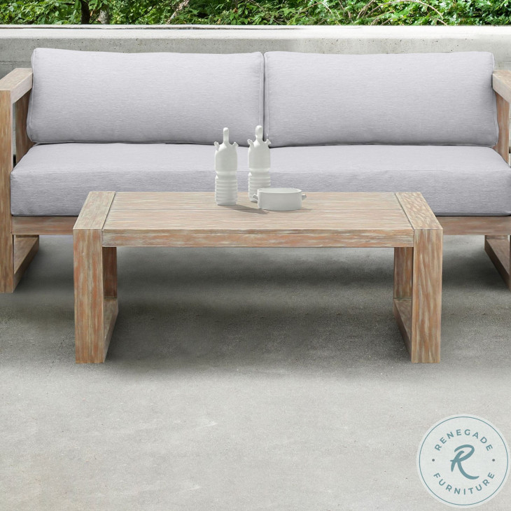 Paradise Light Solid Eucalyptus Wood Outdoor Patio Coffee Table from ...