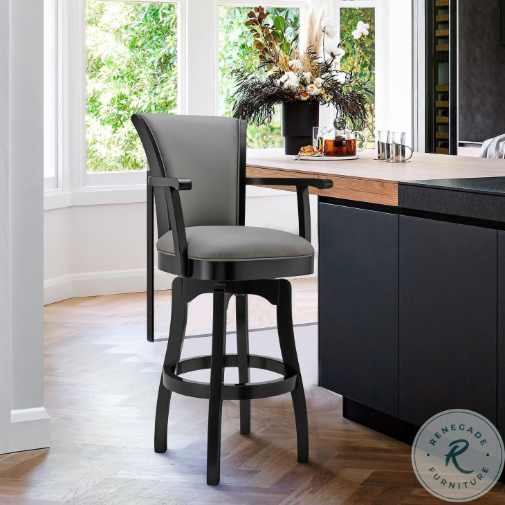 Leather grey bar stools cheap
